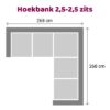 Zitzz Hoekbank Vettel 2.5-2.5 zits