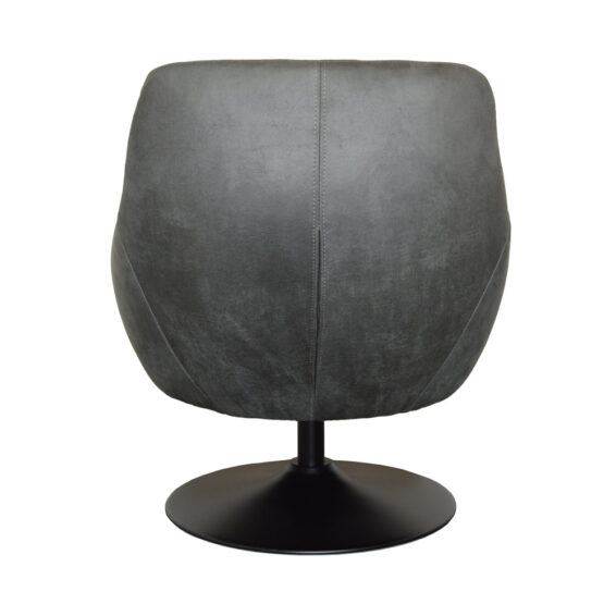 Fauteuil Azura - Eco Leer Bull 67 Anthracite - Achteraanzicht