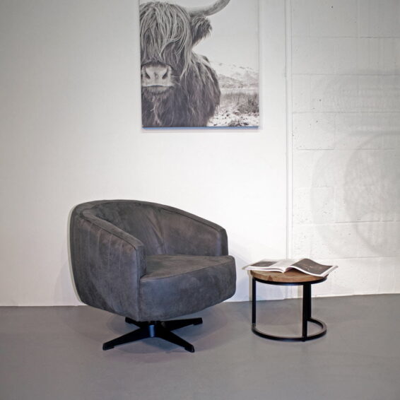 Fauteuil Macone - Eco-leer Bull 67 Anthracite - Sfeerfoto