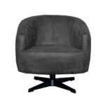 Fauteuil Macone - Eco-leer Bull 67 Anthracite - Vooraanzicht