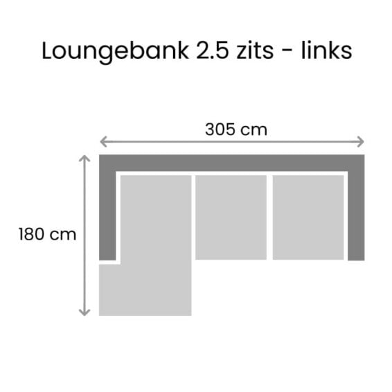 Loungebank Sita 2.5 Zits - Links
