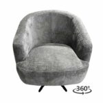 Fauteuil Macone - Stof Toch Lightr Grey 27 Vooraanzicht Boven 360