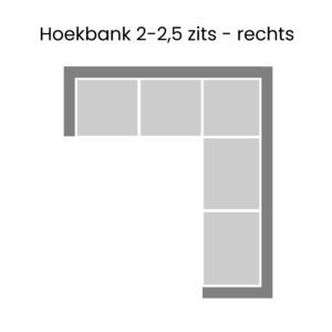 Hoekbank 2-2.5 zits - rechts
