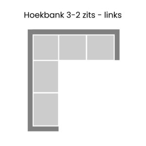 Hoekbank 3-2 zits - links