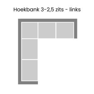 Hoekbank 3-2.5 zits - links