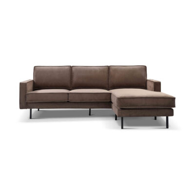 Tower Living Loungebank Derby 2,5 Zits+chaise Lounge Stof Lara 005 Pale Brown Rechts